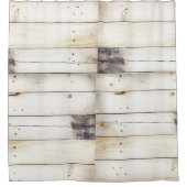 白い木の板 シャワーカーテン (正面)