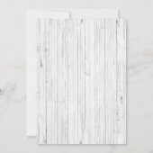 白い木の背景にひまわり:結婚式テーブルナンバー 案内状 (裏面)