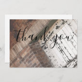 白い木の赤レンガのテクスチャサンキューカード サンキューカード (正面/裏面)