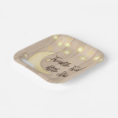 白い木の輝く小さな星の赤ちゃんシャワー ペーパープレート (傾斜あり)