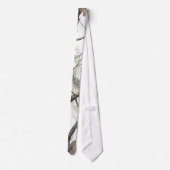 白い木の迷彩柄のタイ ネクタイ (裏面)