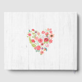 白い木材フローラハートが赤ちゃんのシャワーを希望 ゲストブック (裏面)