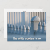 白い木柵CC0684冬の日の葉書 ポストカード (正面/裏面)