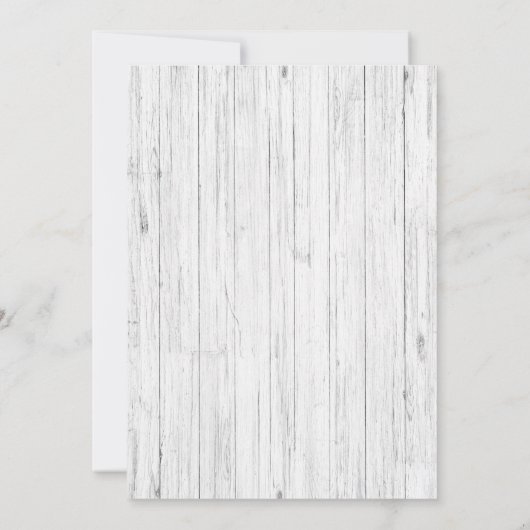 白い木目のひまわりウエディングテーブル番号 案内状 (裏面)