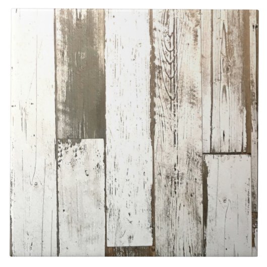 白い木目の素朴な西部の田舎の納屋の木 タイル (正面)