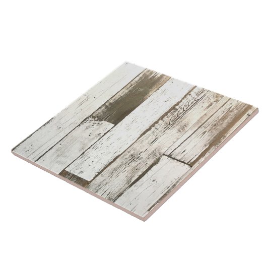 白い木目の素朴な西部の田舎の納屋の木 タイル (側面)