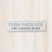 白い木目調の吊り下げ式ドアサイン 名前プレート サインプレート (正面)