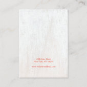 白い木素朴材フローラスクリプトイヤリングディスプレイ 名刺 (裏面)