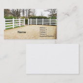 白い木製の柱とレールフェンス 名刺 (正面/裏面)