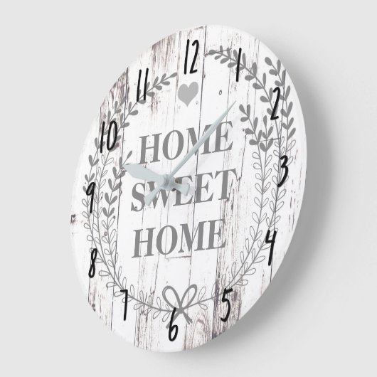 白い木製の素朴な農家の家の菓子の家 ラージ壁時計 (傾斜)