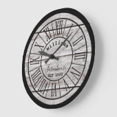 白い木製の農家の姓の大きい時計 ラージ壁時計 (傾斜)