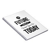 白い未来の感動的な引用文 ノートブック (右側)