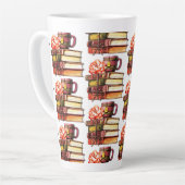 白い本とお茶 カフェラテマグ (左アングル)