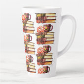 白い本とお茶 カフェラテマグ (右)