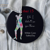 白い杖の安全の日、青白い盲目の女の子ボタン 缶バッジ (インサイチュ)