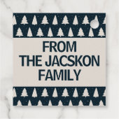 白い松と雪の結晶と青クリスマスツリー フェイバータグ (裏面)