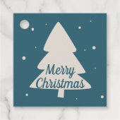 白い松と雪片のクリスマスツリーと青 フェイバータグ (正面)