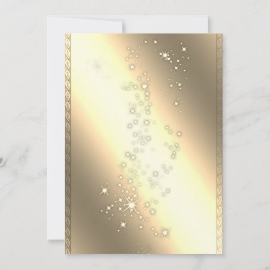 白い松の木の輝き企業の、クリスマスパーティー 招待状 (裏面)