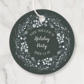 白い果実の冬のリースでビロードの緑 フェイバータグ (正面)