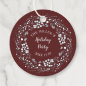 白い果実の冬のリースオンマルーンレッド フェイバータグ (正面)