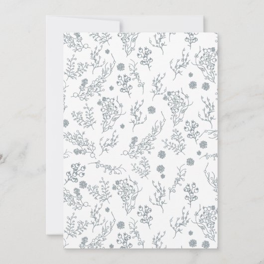 白い果実フレームの休日のパーティ 招待状 (裏面)