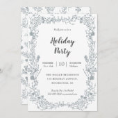 白い果実フレームの休日のパーティ 招待状 (正面/裏面)