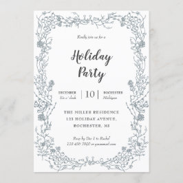 白い果実フレームの休日のパーティ 招待状