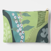 白い果実ミックスグリーン色ブロックモダン アクセサリーポーチ (裏面)