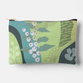 白い果実ミックスグリーン色ブロックモダン アクセサリーポーチ