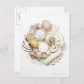 白い果物と野菜の選択。 ポストカード (正面/裏面)