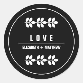 白い枝の黒結婚色 ラウンドシール