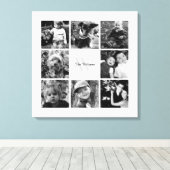 白い枠のモノグラムの写真のコラージュ キャンバスプリント (インサイチュ (ウッドフロア))