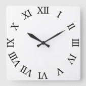 白い枠の丸い壁時計を作成する スクエア壁時計 (正面)