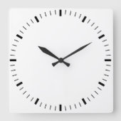 白い枠の丸い壁時計を作成する スクエア壁時計 (正面)