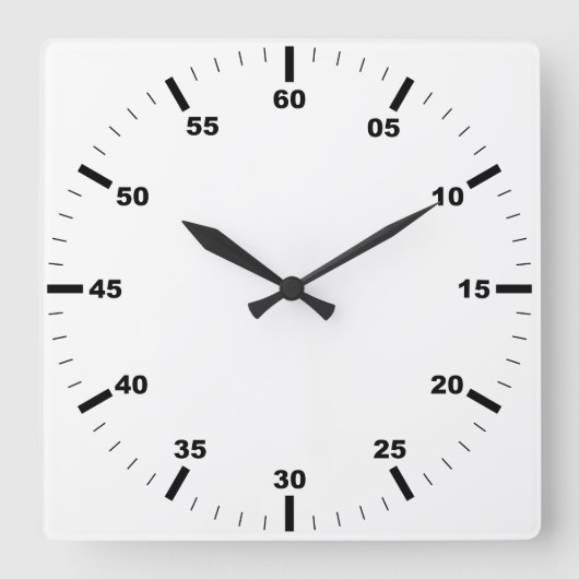 白い枠の丸い壁時計を作成する スクエア壁時計 (正面)