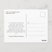 白い枠の書道ありがとう結婚のポストカード ポストカード (裏面)