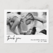 白い枠の書道ありがとう結婚のポストカード ポストカード (正面)