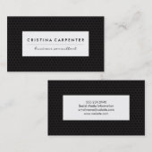 白い枠の黒い幾何学的な背景 名刺 (正面/裏面)