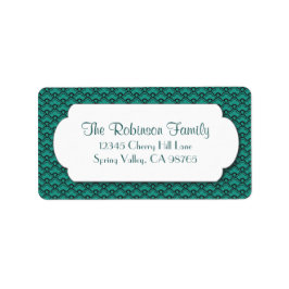 白い枠を持つ緑色のファンパターン ラベル