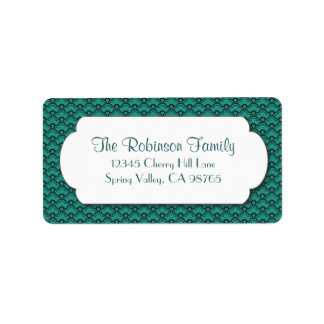 白い枠を持つ緑色のファンパターン ラベル