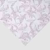 白い柄のユリ・オブ・ザ・バレーの輪郭 薄葉紙 (詳細)