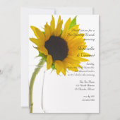 白い柱に黄色いひまわり ウェディング ブランシュ 招待状 (正面)