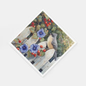 白い柵の上にタイトマウス朝の栄光 スタンダードランチョンナプキン (角)