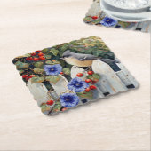 白い柵の上にタイトマウス朝の栄光 ペーパーコースター (アングル)