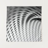 白い格子布で覆われた曲がった正面 タペストリー (正面(横))