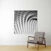 白い格子布で覆われた曲がった正面 タペストリー (インサイチュ(横))