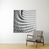 白い格子布で覆われた曲がった正面 タペストリー (インサイチュ)