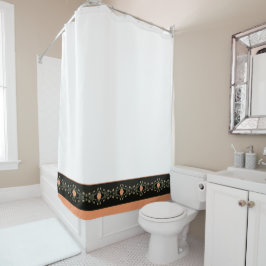 白い桃と緑 シャワーカーテン