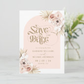 白い桃のピンクの花のSave The Date ご案内 セーブザデート (スタンド正面)