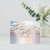 白い桃の花のポストカード ポストカード (スタンド正面)